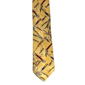 Vintage Home Improvement TV Show Gold Necktie Tooling Around Construction Tie T